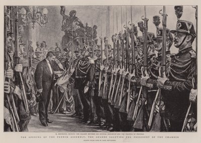 Otwarcie Zgromadzenia Francuskiego, Gwardia pozdrawiająca Przewodniczącego Izby autorstwa Charles Paul Renouard